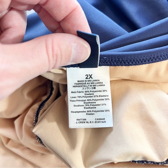 J.Crew Factory Ruffle V-Neck One-Piece Swimsuit Navy Blue 2X Resort Vacation EUC - Picture 8 of 12